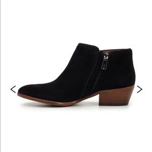 Sam Edelman Petty black suede ankle bootie size 6 round toe heel